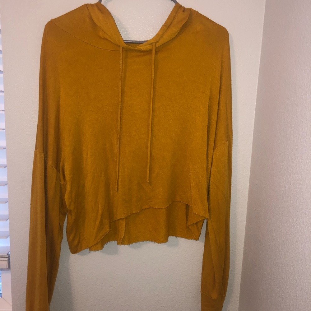 Yellow cropped hoodie